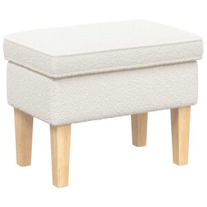 vidaXL Pouf Crème 55 x 35 x 41 cm Bouclé
