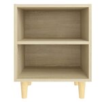 vidaXL Tables de chevet pieds en bois 2 Pièces Chêne sonoma 40x30x50 cm