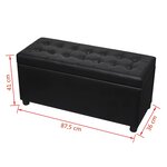 vidaXL Pouf de rangement Cuir synthétique Noir