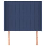 vidaXL Tête de lit avec oreilles Bleu 93x16x118/128 cm Tissu