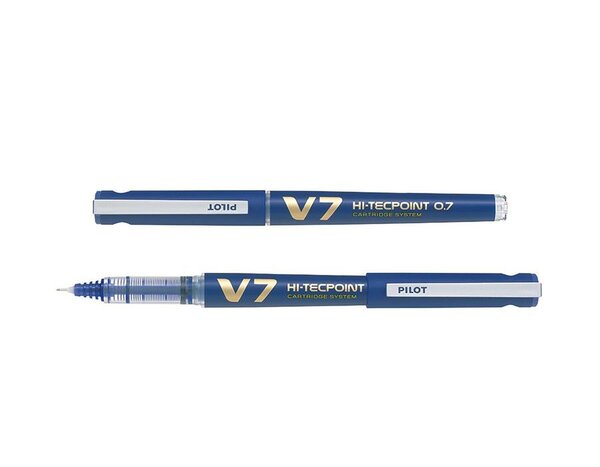 Roller Rechargeable Hi-TechPoint V7 Begreen Pte Moyenne Encre liquide Bleu PILOT