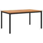 Ensemble de salle à manger jardin 5 pièces vidaXL Beige Poly Rattan Acacia