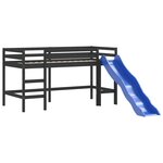 vidaXL Lit mezzanine enfants avec tour blanc/noir 80x200cm pin massif