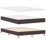 vidaXL Lit à ressorts Marron foncé et Blanc 160 x 200 cm tissu