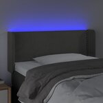 vidaXL Tête de lit à LED Gris foncé 93x16x78/88 cm Velours