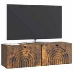 vidaXL Meuble TV mural Chêne fumé 98 x 31 x 30 cm Bois d'ingénierie