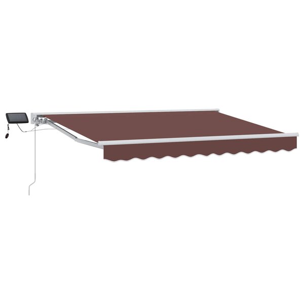 vidaXL Cadre de store manuel avec LEDs Marron et blanc 3 5 x 2 m