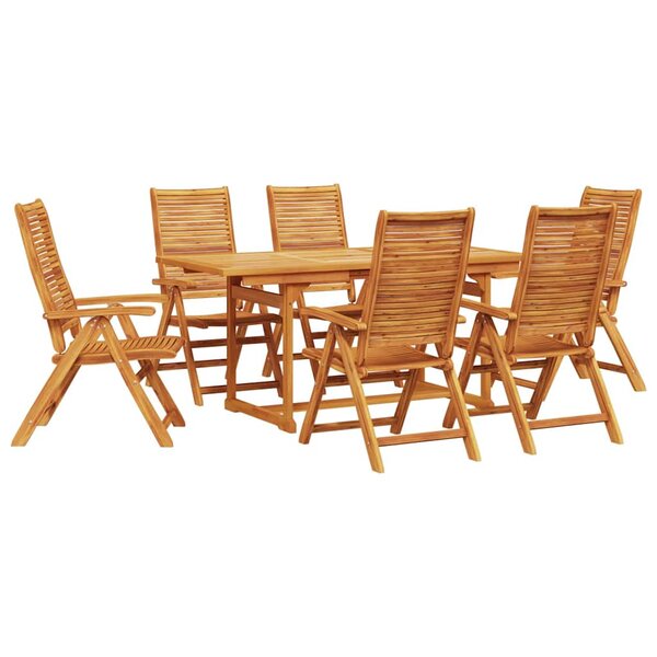 vidaXL Ensemble de salle à manger pour jardin 7 Pièces Marron