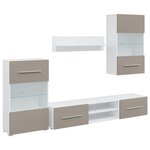 vidaXL Meubles TV avec lumière LED 5 Pièces gris pierre bois d'ingénierie