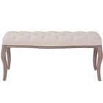 Banc banquette lin bois massif 110 x 38 x 48 cm blanc crème 02_0021257