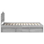 vidaXL Cadre de lit Gris Sonoma 75 x 190 cm Pin massif