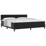 vidaXL Lit à ressorts avec matelas Noir 200 x 200 cm Velours