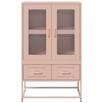 vidaXL Buffet haut rose 68x39x111 5 cm acier