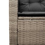 vidaXL Canapé de jardin avec table et coussins en forme de L gris