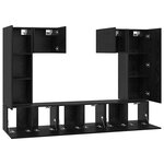 vidaXL Ensemble meuble TV 7 Pièces Chêne noir 180 x 30 x 120 cm
