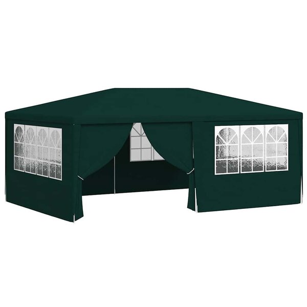 vidaXL Tente de réception avec parois latérales 4x6 m Vert 90 g/m²