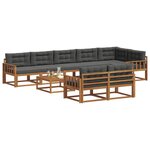 vidaXL Ensemble de canapés d'extérieur 9 Pièces Naturel et Anthracite