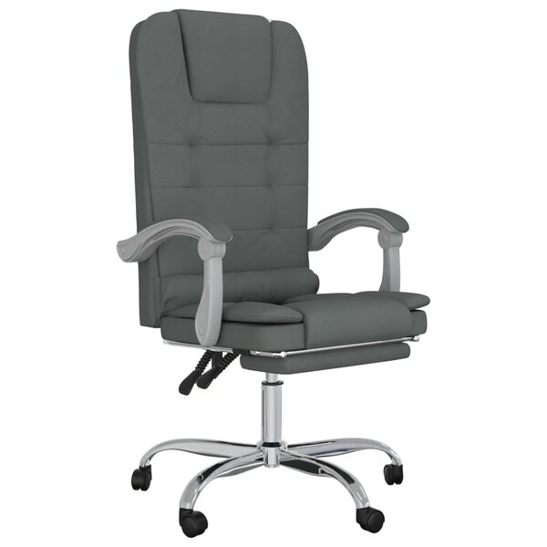 Fauteuil de massage inclinable de bureau informatique étude foncé tissu gris 02_0025389