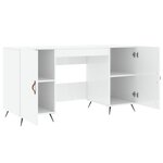 vidaXL Bureau Blanc brillant 140x50x75 cm Bois d'ingénierie