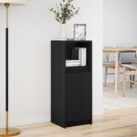 vidaXL Buffet avec LED noir 38x34x100 cm bois d'ingénierie