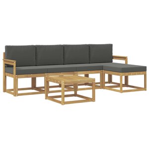 vidaXL Ensemble de canapés d'extérieur 6 pc Blanc et anthracite