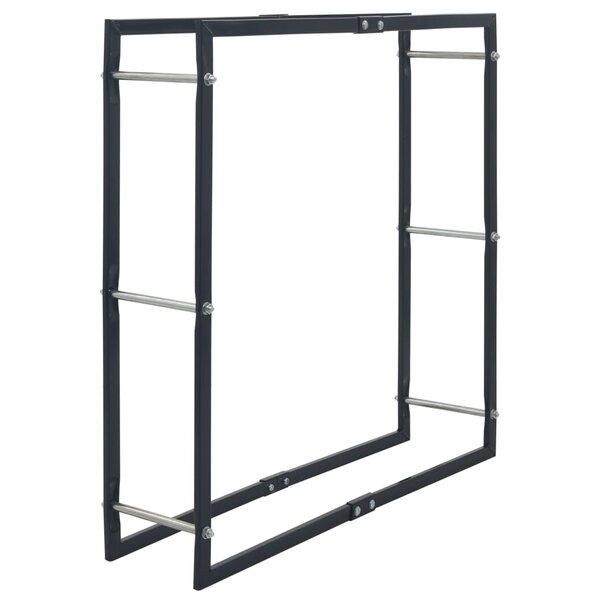 vidaXL Portant de bois de chauffage Noir 100x25x100 cm Acier