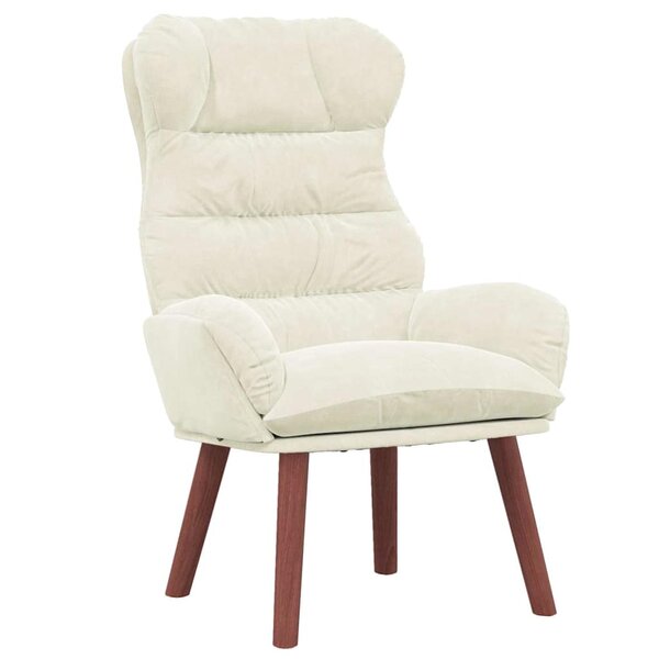 vidaXL Fauteuil relaxant Crème 69 x 74 x 93 cm Velours