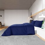 vidaXL Ensemble de housse de couette Bleu marine 135x200 cm Coton