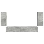vidaXL Ensemble meuble TV 4 Pièces Gris béton Bois d'ingénierie