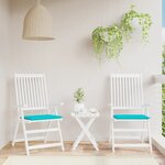 vidaXL Coussins de chaise de jardin lot de 2 turquoise 50x50x3cm tissu