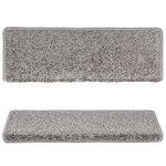 vidaXL Tapis d'escalier 15 Pièces 65x21x4 cm Gris