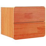 vidaXL Table de chevet 2 Pièces Marron 39 x 34 x 33 cm Bois de pin massif