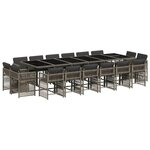vidaXL Ensemble à manger de jardin 17 Pièces et coussins résine tressée