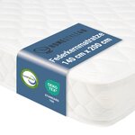 Lit en Bois 140x200 cm Blanc - Lit Double avec Matelas à ressorts - Massif