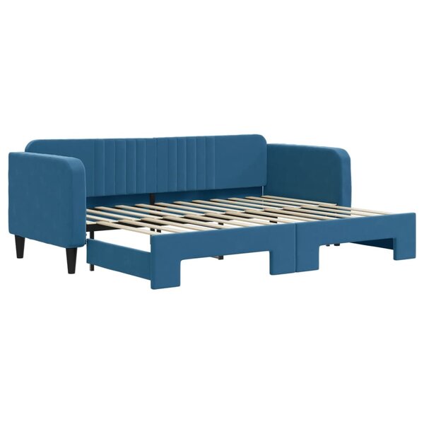 vidaXL Lit de jour avec gigogne sans matelas bleu 80x200 cm
