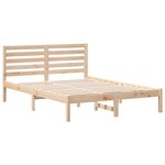 vidaXL Cadre de lit Marron 135 x 190 cm Bois massif en pin