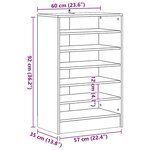 vidaXL Armoire à chaussures Gris béton 60x35x92 cm Bois d’ingénierie