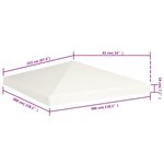 vidaXL Toile supérieure de belvédère 310 g / m² 3 x 3 m Blanc crème