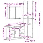 vidaXL Ensemble de meubles de salle de bain 3 Pièces Sonoma gris