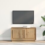 Meuble TV vidaXL en chêne artisanal 80x35x45 cm en bois d'ingénierie