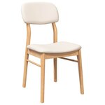 vidaXL Chaises à manger coussins 2 Pièces naturel bois massif caoutchouc