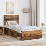 vidaXL Cadre de lit Bois ancien 75 x 190 cm Pin massif