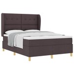 vidaXL Lit à ressorts avec matelas Marron foncé 200 x 140 cm tissu