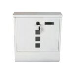 Boite aux lettres design murale compartiment journaux courrier acier inoxydable blanc