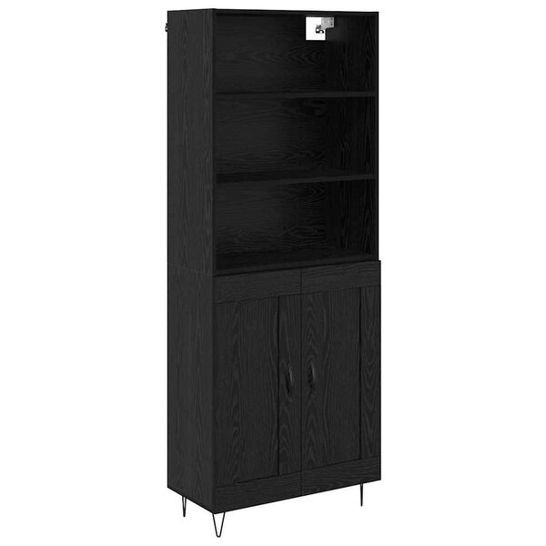 vidaXL Haut Armoire Chêne noir 69 5 x 34 x 180 cm Bois d'ingénierie