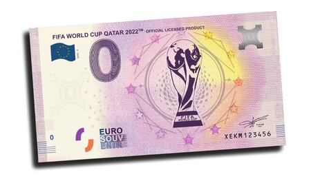 Billet souvenir de 0 euro Allemagne 2022 – Coupe du monde de football au Qatar (trophée)