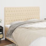 vidaXL Tête de lit Crème 200x7x118/128 cm Tissu
