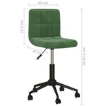 vidaXL Chaises pivotantes à manger lot de 2 vert foncé velours