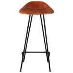 vidaXL Tabourets de bar lot de 2 marron cuir véritable