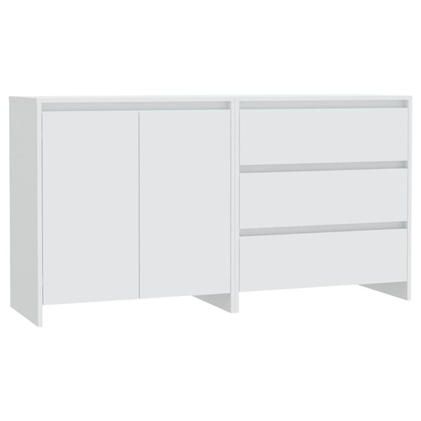 vidaXL Buffets 2 Pièces Blanc Bois d'ingénierie